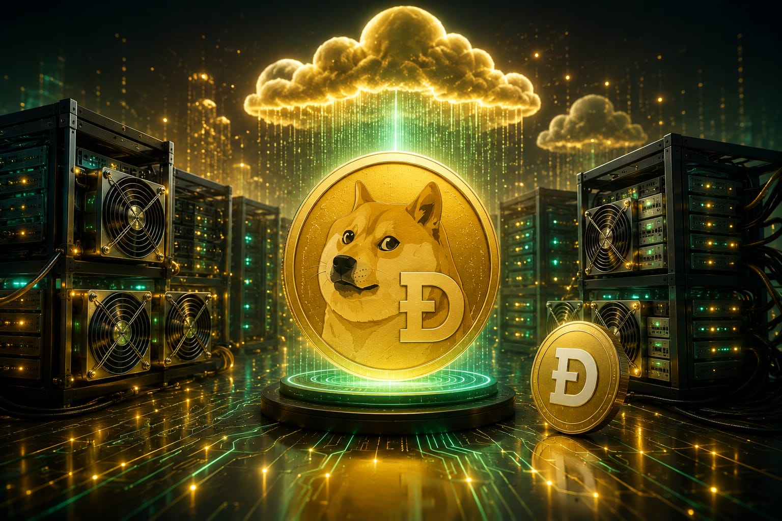 Dogecoin mining infrastructure with USDT profit sharing